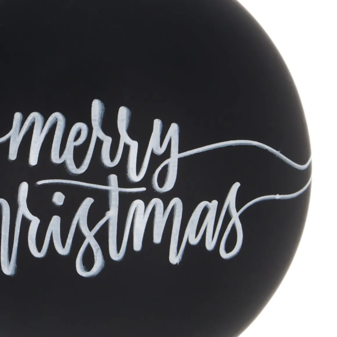 Zwarte Kerstbal 'Merry Christmas' Tekst