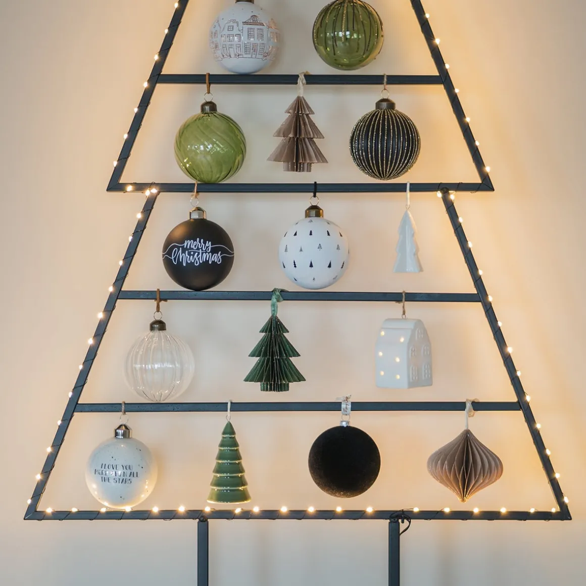 Zwarte Kerstbal 'Merry Christmas' Tekst