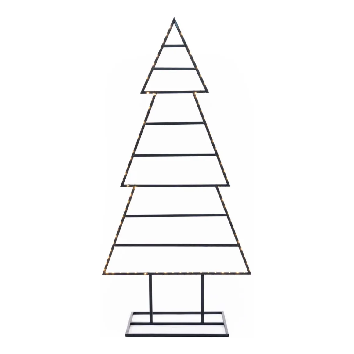 Zwarte Metalen Kerstboom Met LED-verlichting