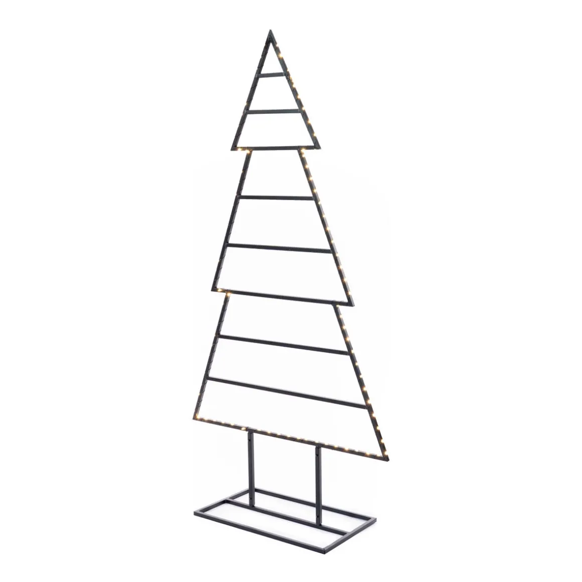 Zwarte Metalen Kerstboom Met LED-verlichting